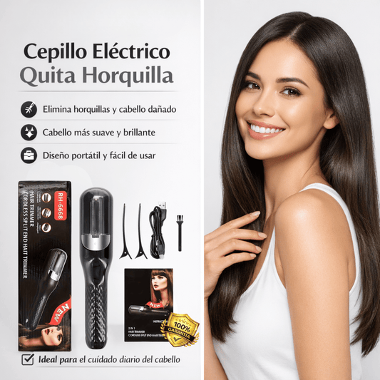 Cepillo Eléctrico Inalámbrico Quita Horquilla y Puntas Abiertas