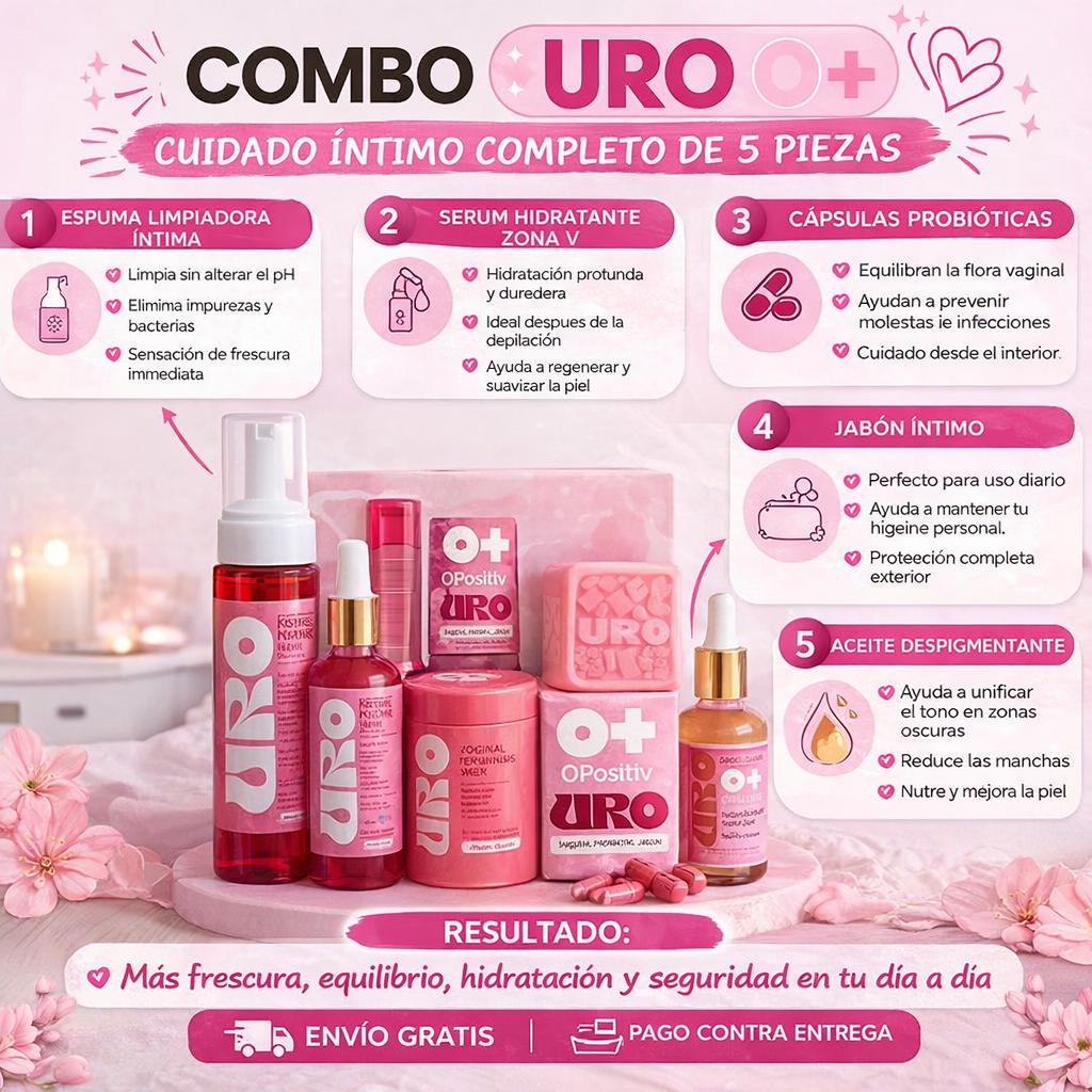 NUEVO COMBO URO+ Compra 4 productos Y TE OBSEQUIAMOS EL JABON🎁+🎁 GRATIS: Ebook de cuidado femenino (valorado en  $19)